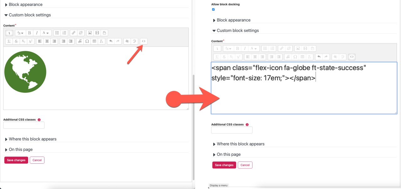 Display Built-in Icons in Moodle and Totara LMS