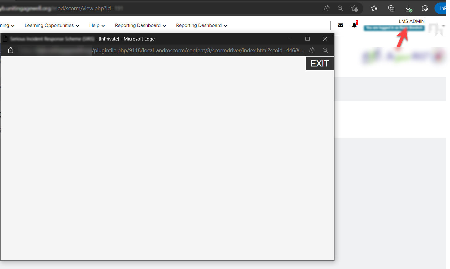 SCORM Content fails to load for just one user in Totara LMS