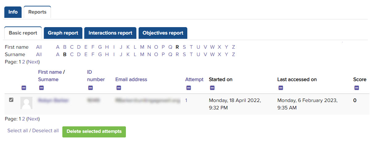 To fix the issue, we need to delete these corrupted attempts for all users for whom SCORM Content fails to load.